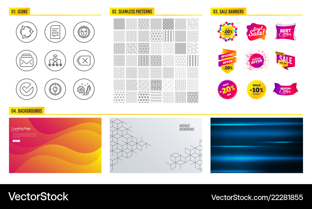Idea mail and comments icons face detect Idea mail and comments icons face detect vector image