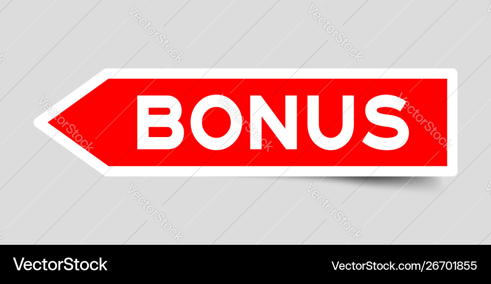 Label sticker in red color arrow shape as word Vector Image