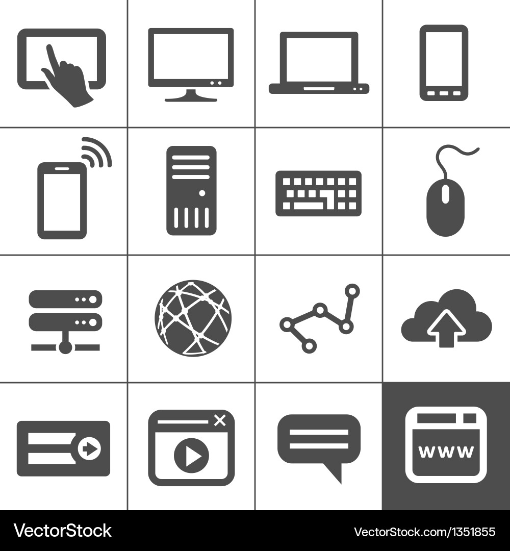 Network & Web Icons vector image