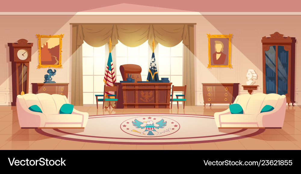 Oval cabinet in the white house Oval cabinet in the white house vector image