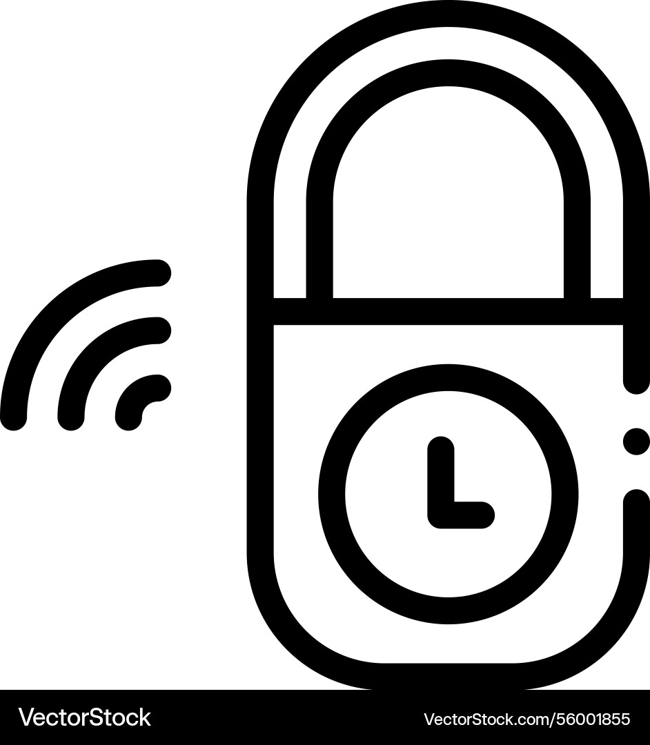 Padlock icon thin linear style design isolated Padlock icon thin linear style design isolated vector image