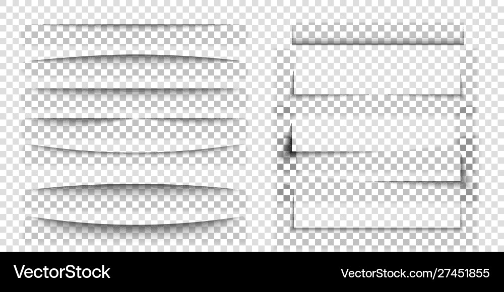 Paper sheet shadow effect 3d line edge shape Paper sheet shadow effect 3d line edge shape vector image