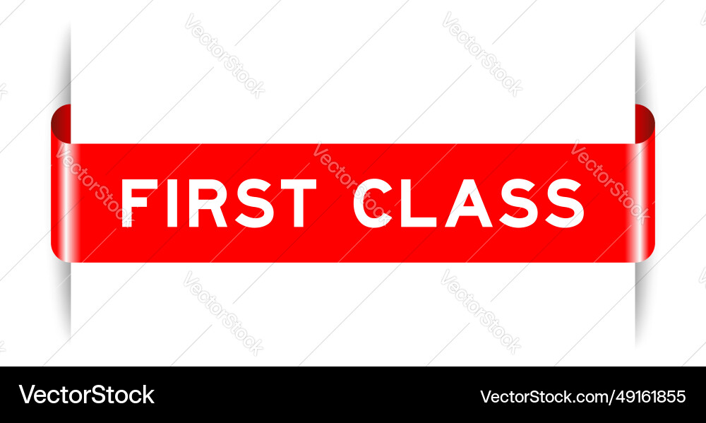 Red color inserted label banner with word first Red color inserted label banner with word first Vector Image