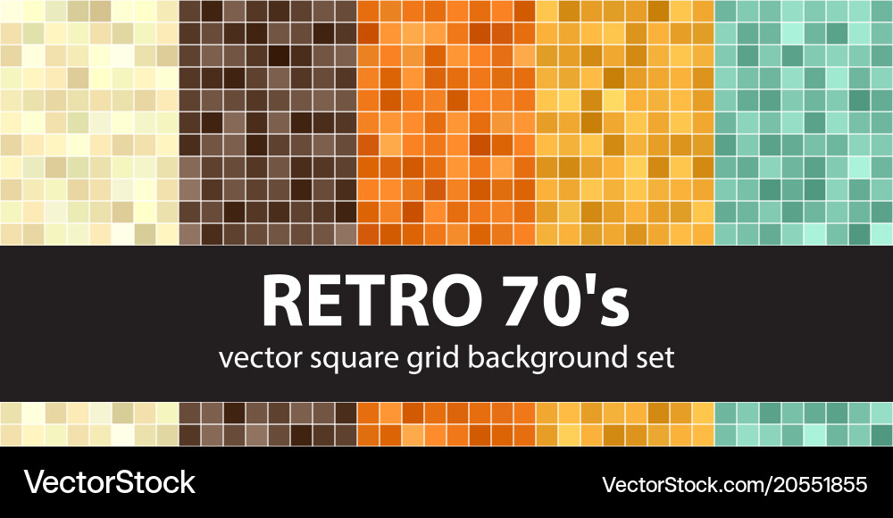 Retro 70s Square Tile Pattern Vector Image