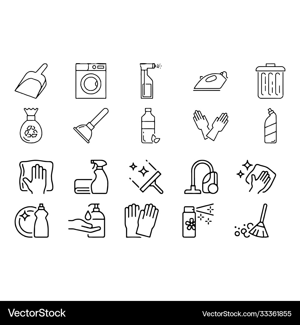 Set cleaning related line icons Set cleaning related line icons vector image