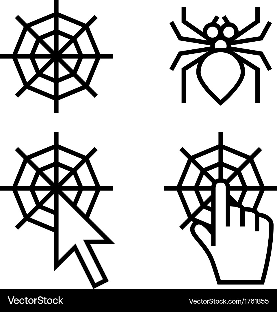 Spider Web Icons - Networking & Traps vector image