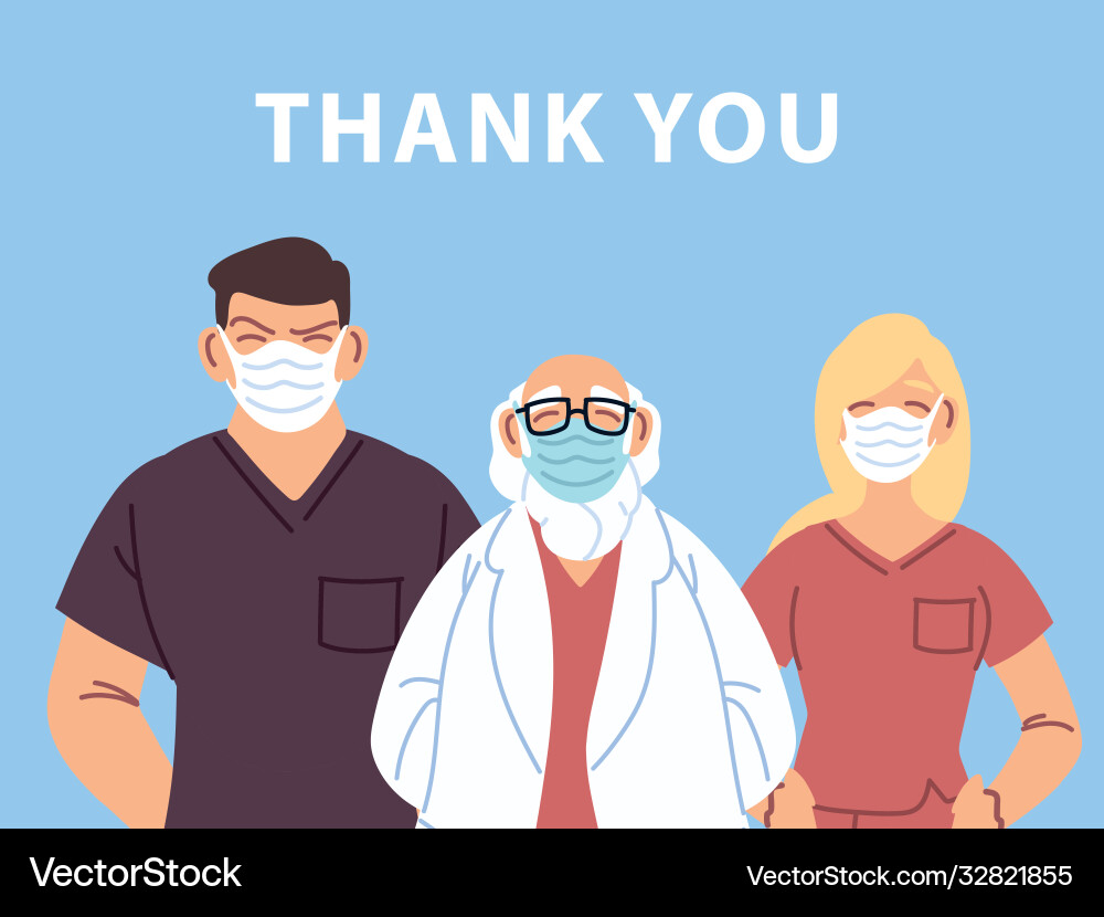 Vielen Dank Arzt und Krankenschwestern medizinisches Personal Vielen Dank Arzt und Krankenschwestern medizinisches Personal vektorbild