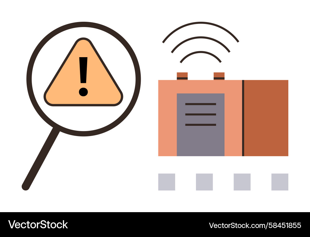 Warning Signal Analysis - IoT Security Vector Image