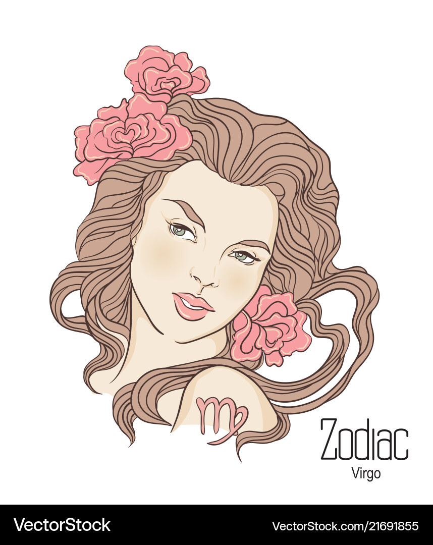Zodiac virgo as girl Zodiac virgo as girl Vector Image