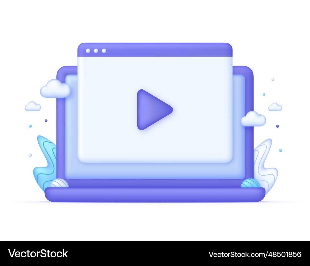 3d computer and video player 3d computer and video player Vector Image