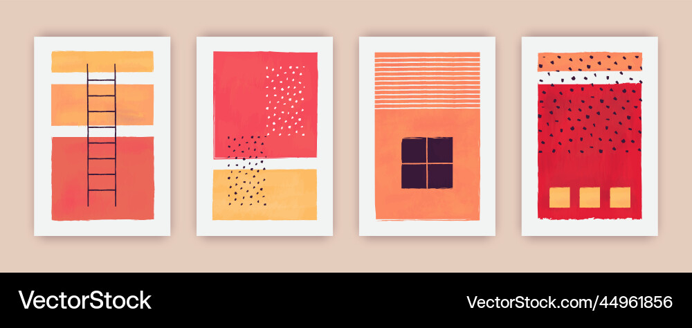 Abstract Square Art Collection Vector Image