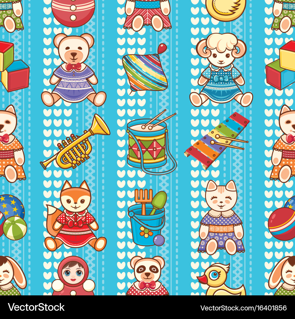 Child toy seamless pattern design element Vector Image