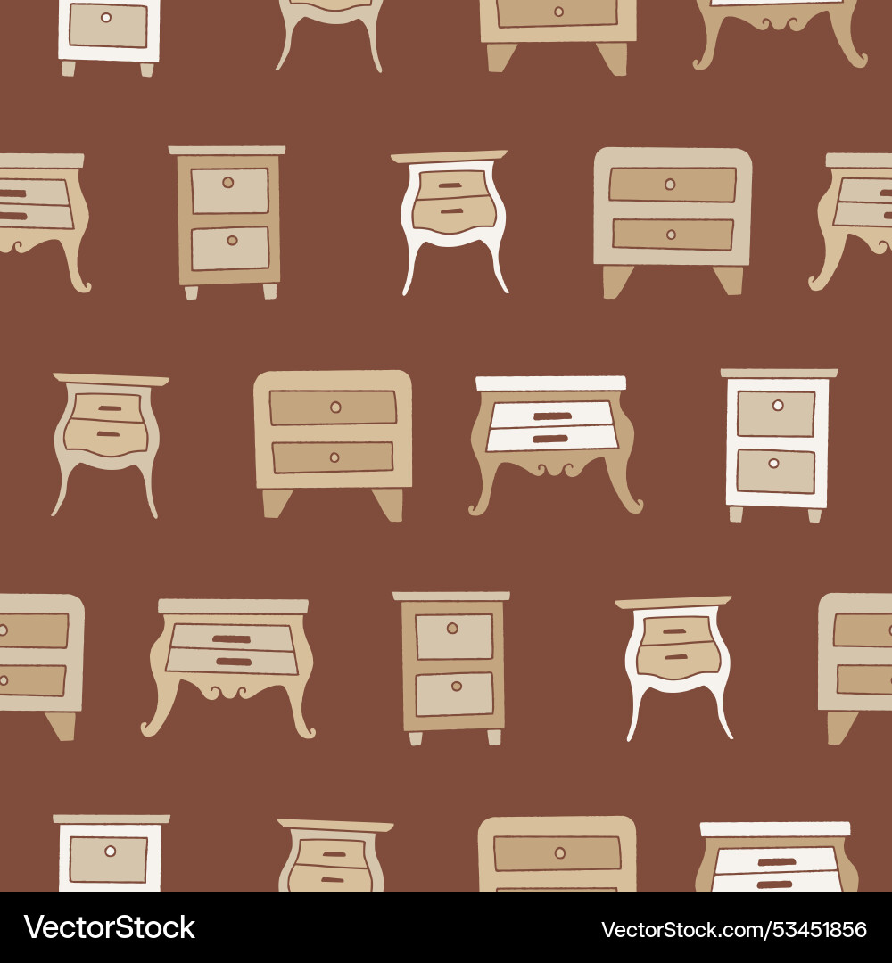 Collection of drawer seamless pattern design Vector Image