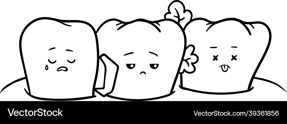 Coloring book dirty tooth Coloring book dirty tooth vector image