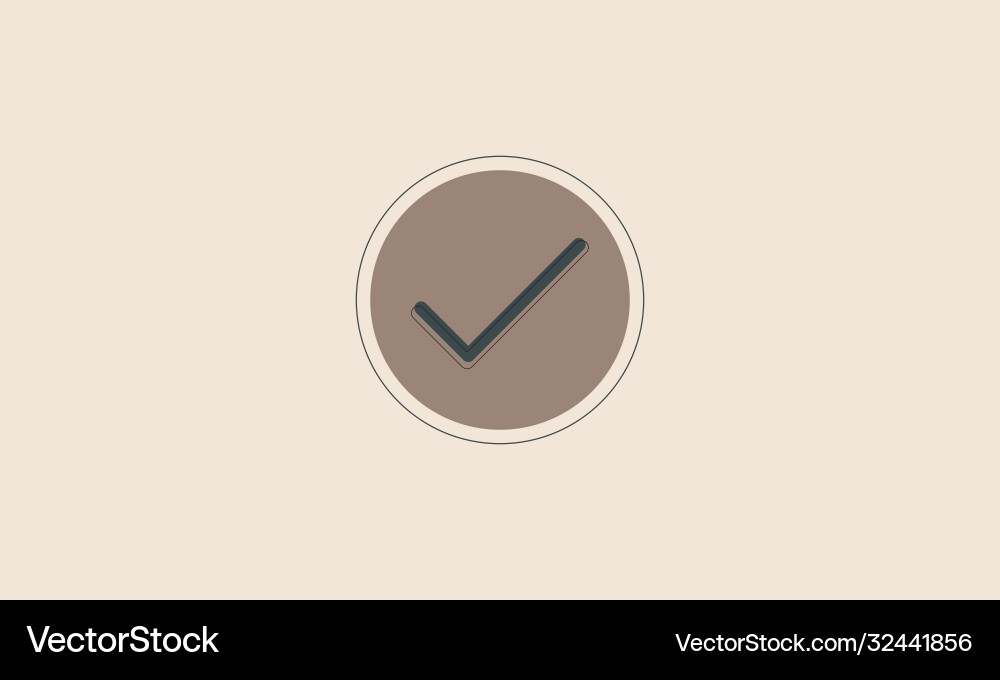 Correction tick icon mark with round Vector Image