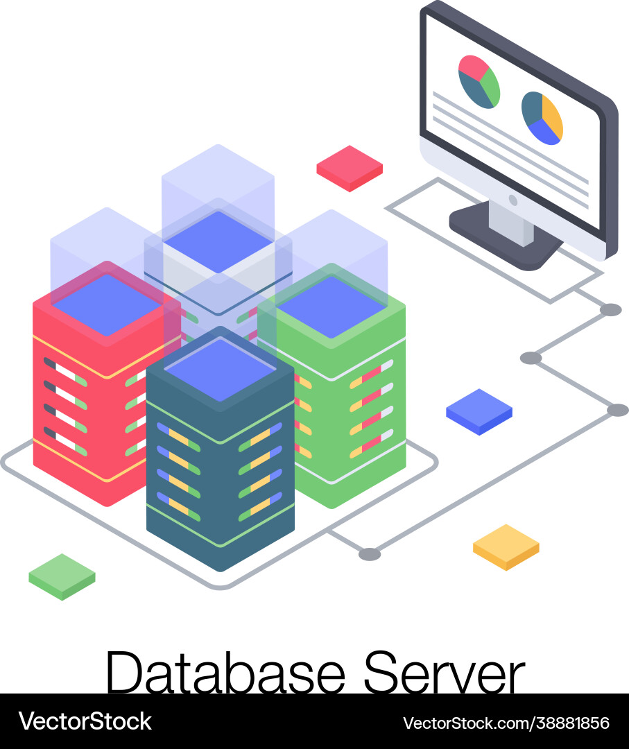 Database server vector image