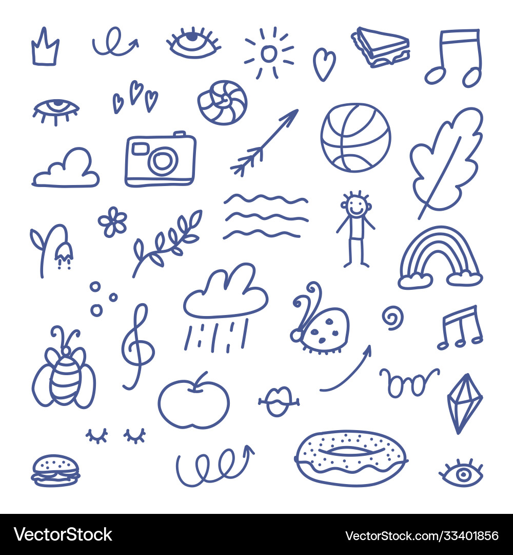 Doodle elements highlight marker text shape Doodle elements highlight marker text shape vector image