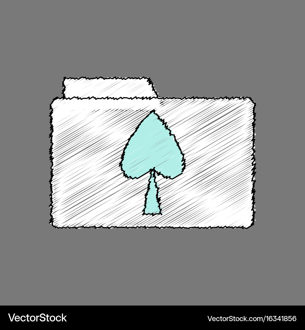 Flat shading style icon spade symbol on folder vector image