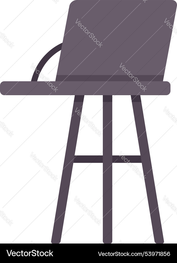 High chair with laptop displaying empty screen Vector Image
