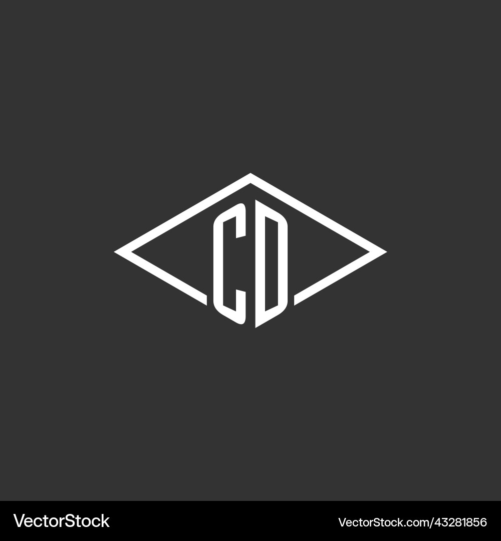 Initials cd logo monogram with simple diamond Vector Image