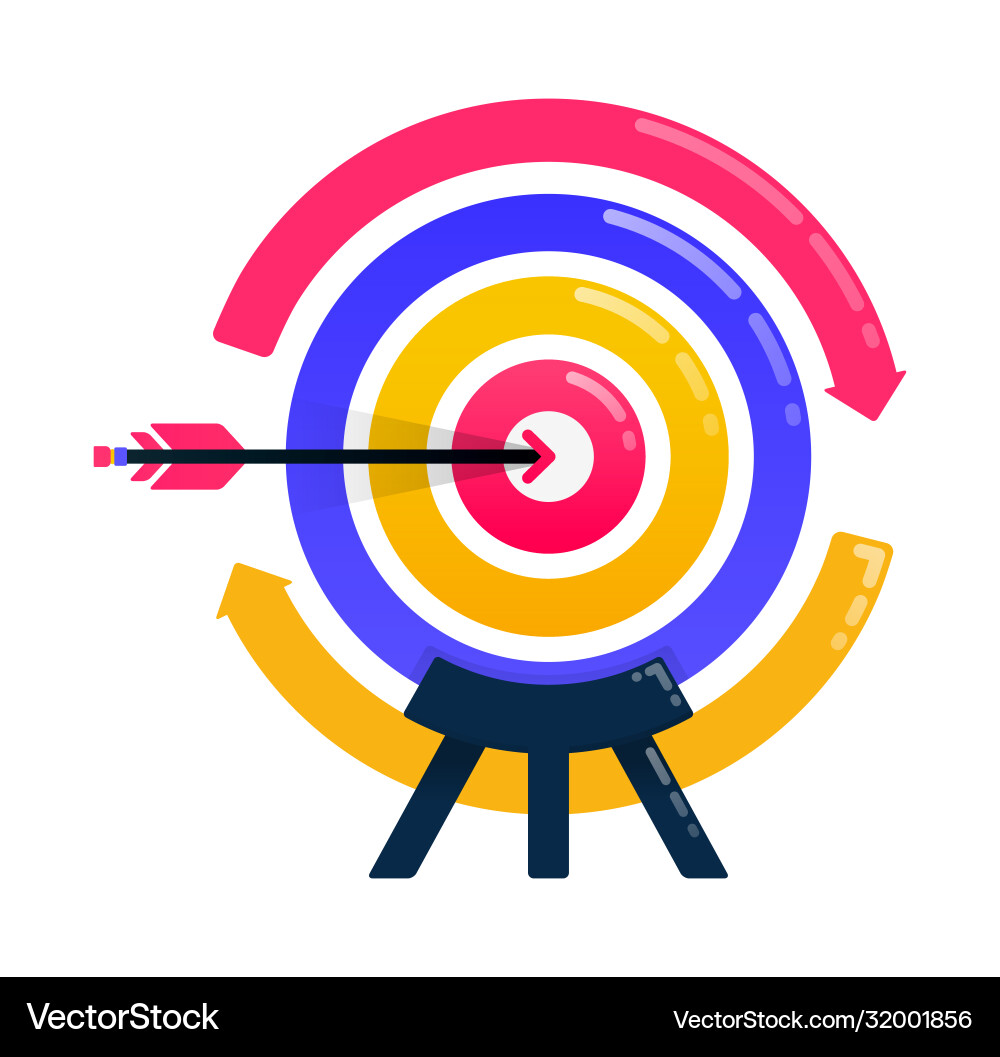 Logos for achieve goals business targets arrows Logos for achieve goals business targets arrows vector image
