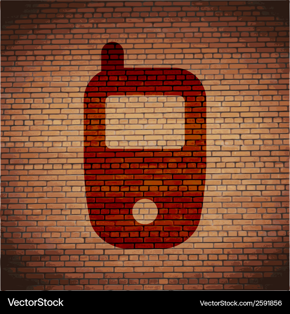 Mobile phone flat modern web button and space vector image