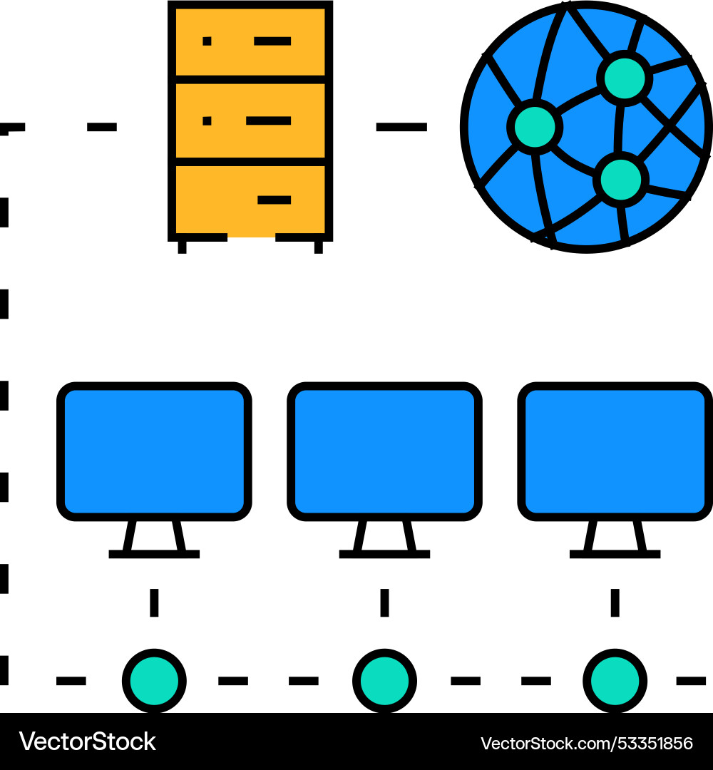 Network configuration repair computer icon color Network configuration repair computer icon color vector image