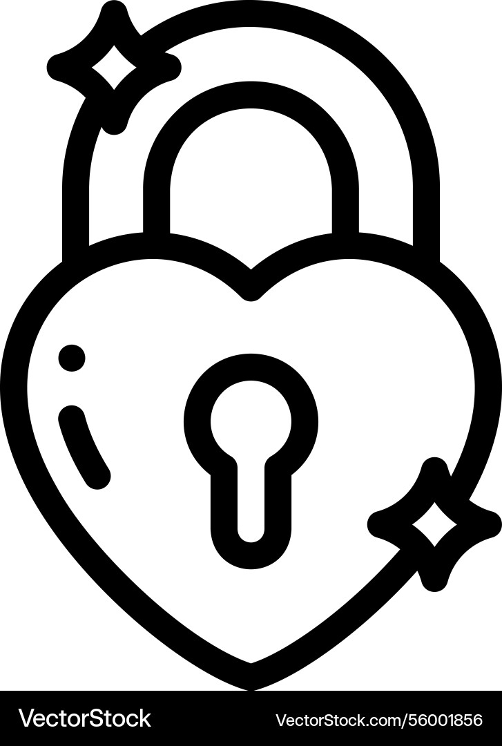Padlock icon thin linear style design isolated Padlock icon thin linear style design isolated vector image