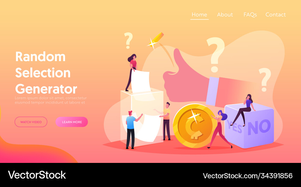 Random selection landing page template tiny Vector Image