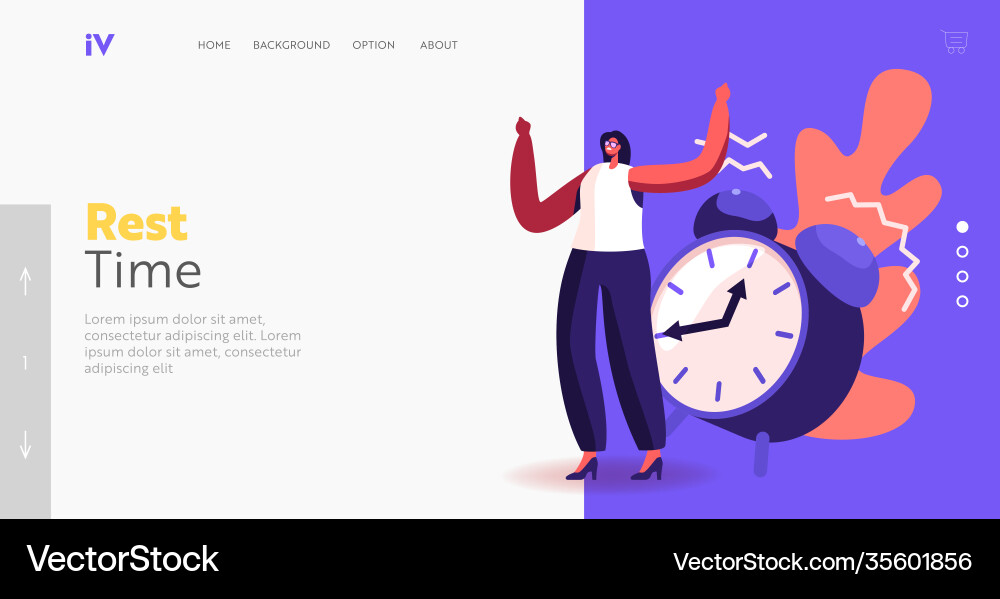 Rest time landing page template tiny Rest time landing page template tiny vector image