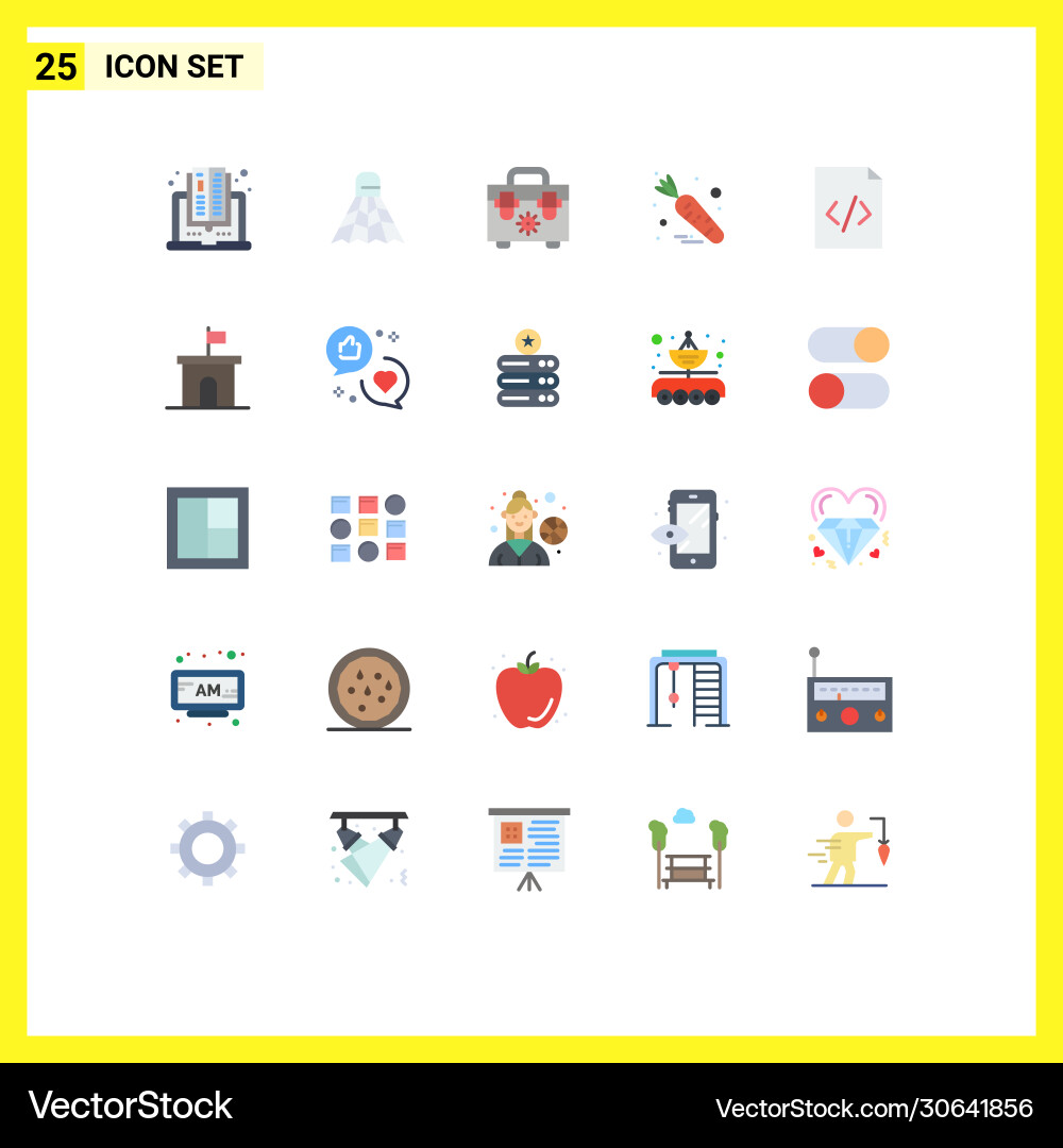 Set 25 flat colors on grid for architecture Vector Image