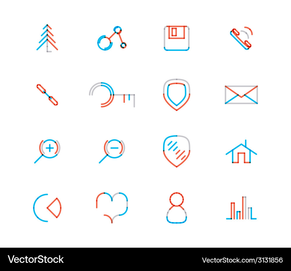 Set of thin line web icons Vector Image