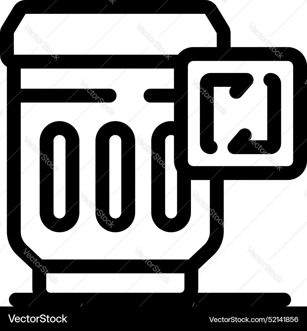 Smart trash can icon showing object detecting Smart trash can icon showing object detecting vector image