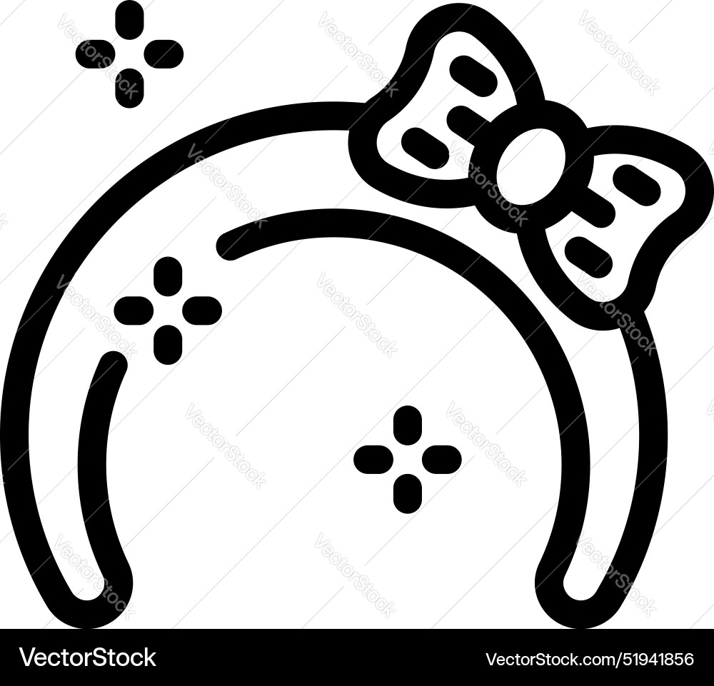 Sparkling headband with a bow adding touch Sparkling headband with a bow adding touch Vector Image
