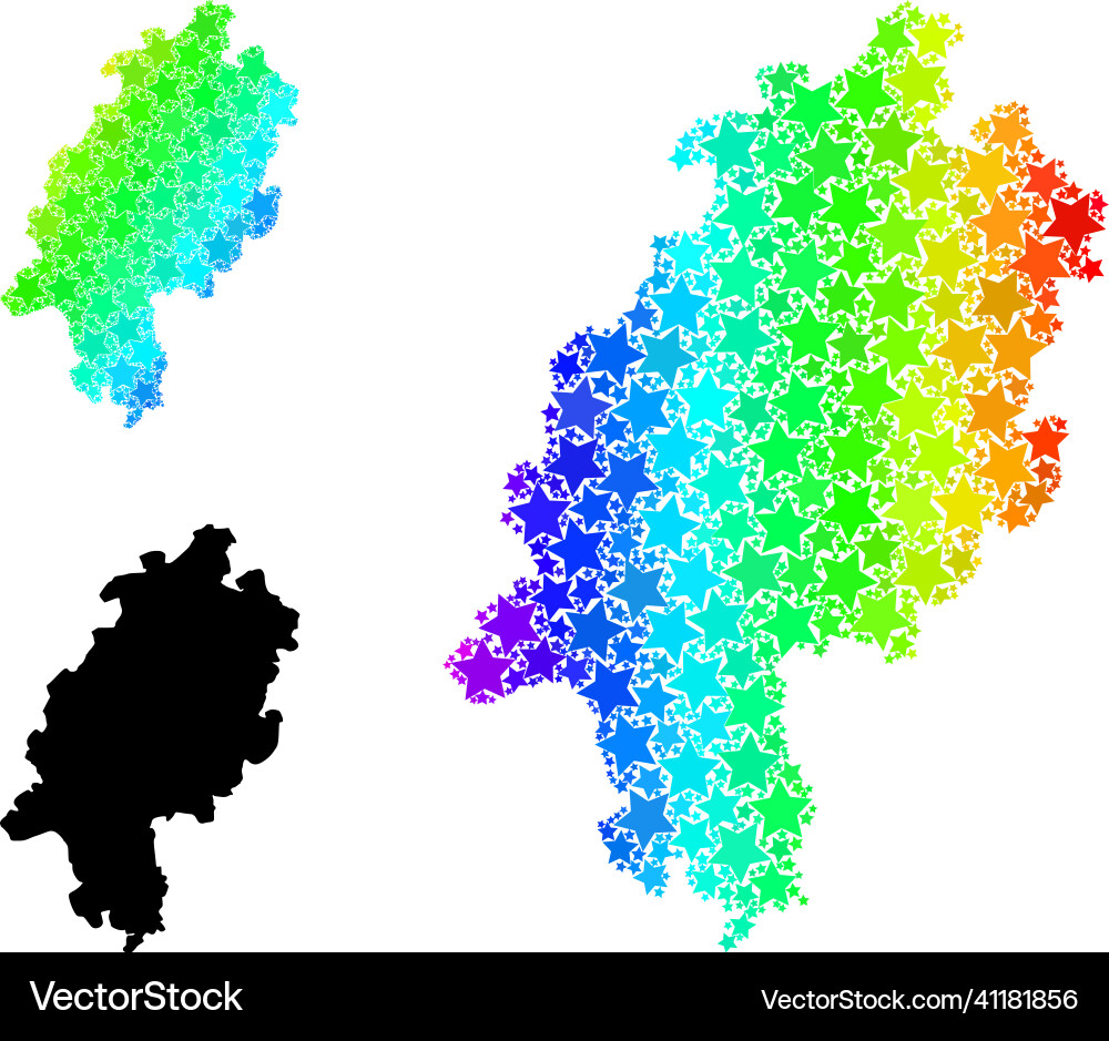 Spectral colored gradient stars mosaic map Vector Image