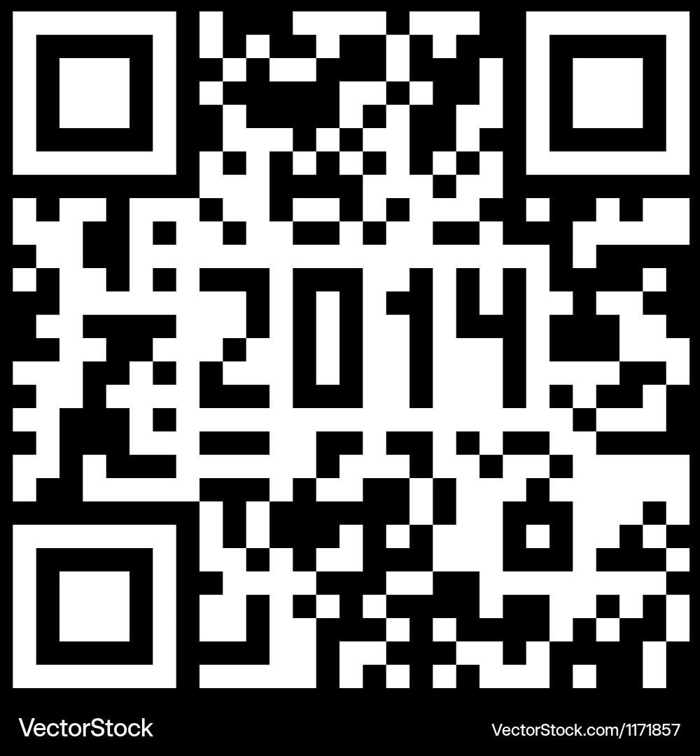 2014 new year counter qr code vector image