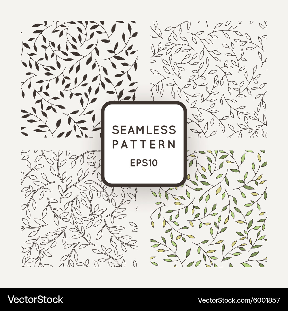 A set of four patterns from leaves vector image