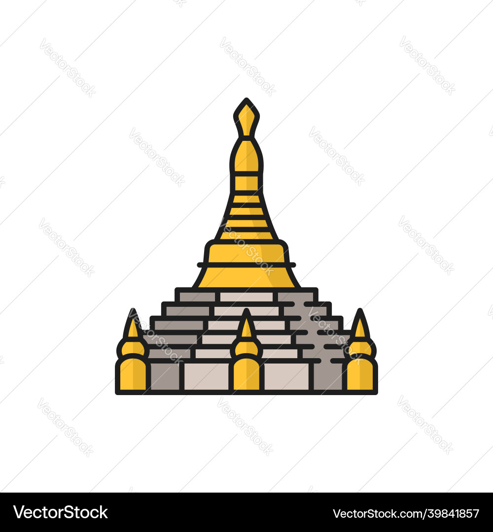 Buddhism religious symbol stupa shrine isolated Buddhism religious symbol stupa shrine isolated vector image