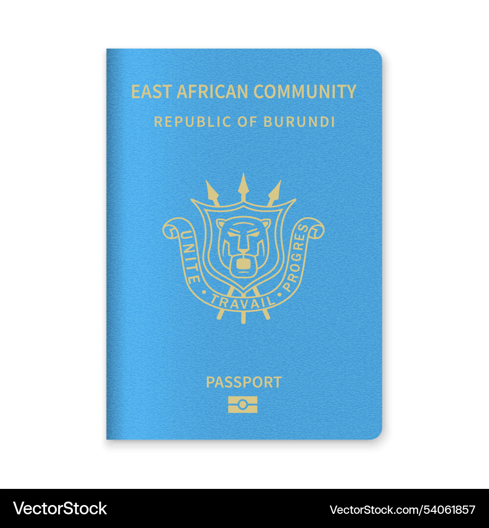 Burundi Passbezug mit goldenem Emblem und Text Burundi Passbezug mit goldenem Emblem und Text vektorbild