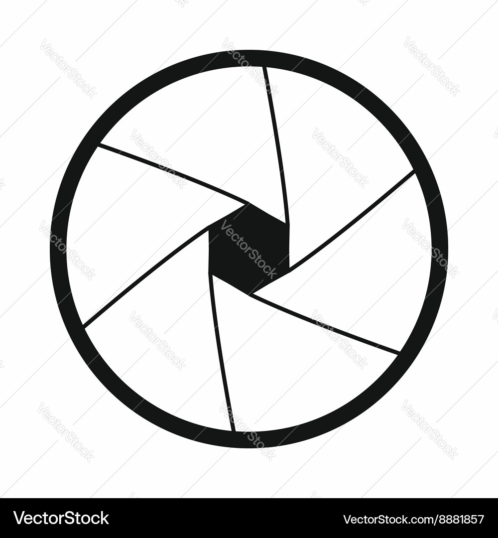 Camera shutter aperture icon simple style vector image