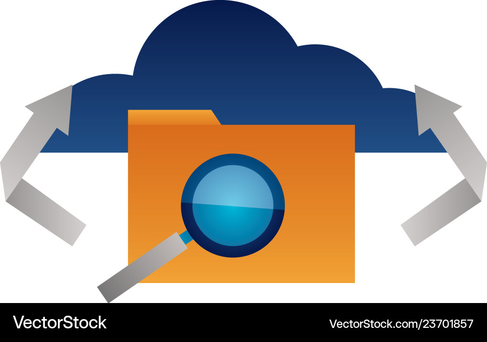 Cloud computing folder transfer analysis Vector Image