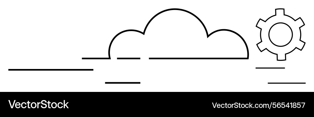 Cloud computing with gear symbol representing Cloud computing with gear symbol representing Vector Image