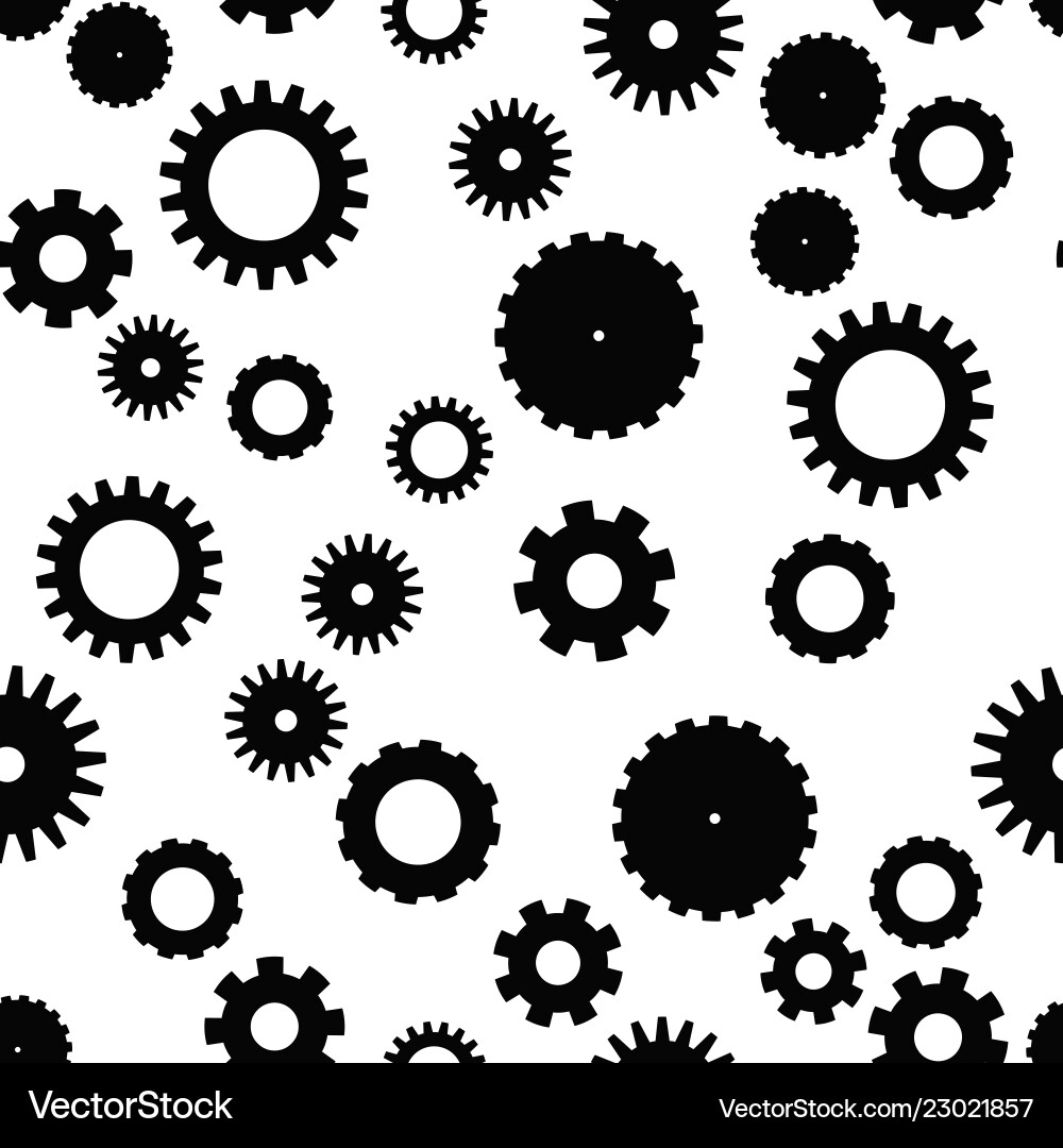 Cog wheel seamless pattern clockwork Cog wheel seamless pattern clockwork Vector Image