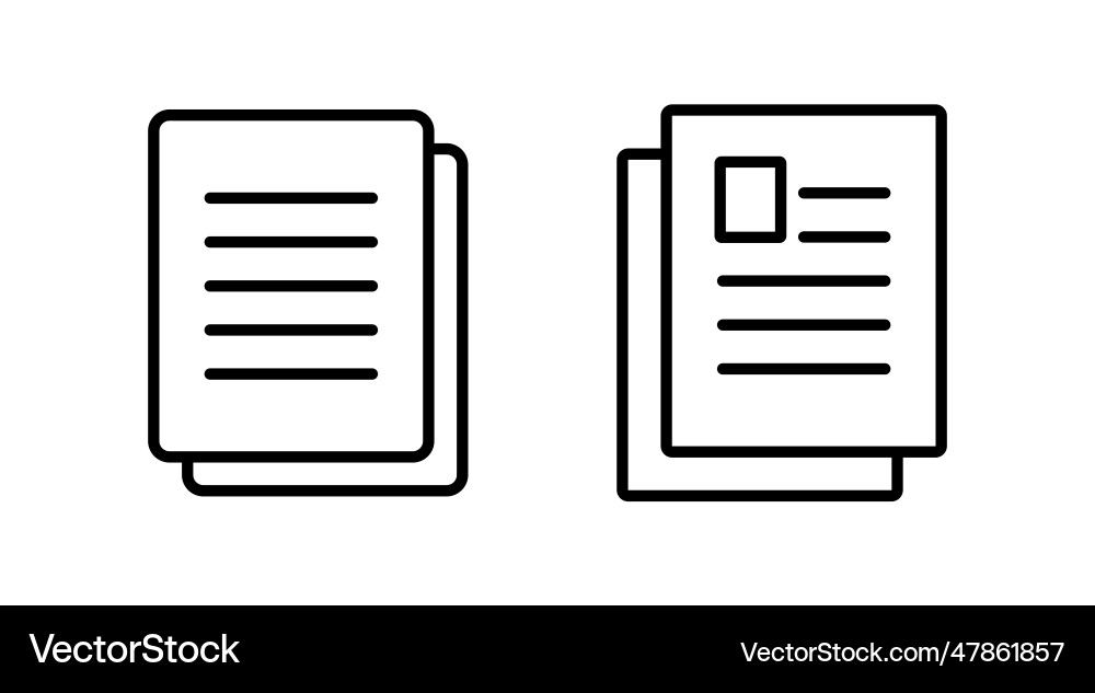 Document icon paper file vector image
