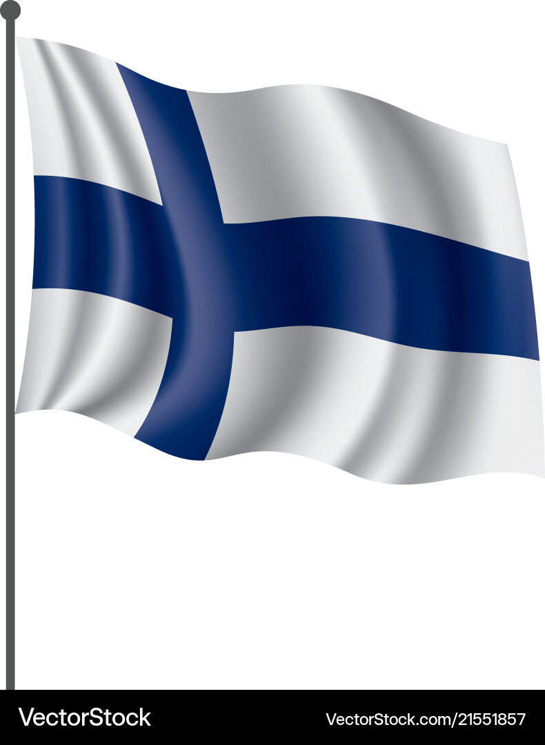Finland flag on a white Finland flag on a white vector image