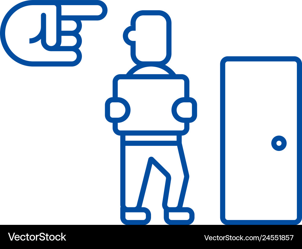 Firedexitdismissal line icon concept firedexit Firedexitdismissal line icon concept firedexit Vector Image