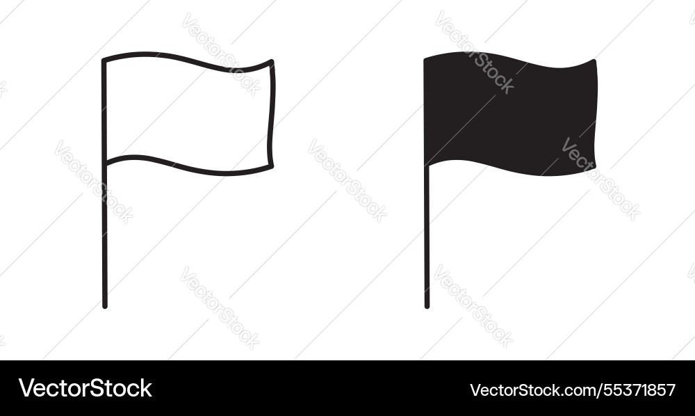 Flag icon set in thin line for web Vector Image
