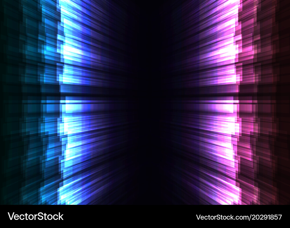Glow stripe overlap in dark space background Vector Image