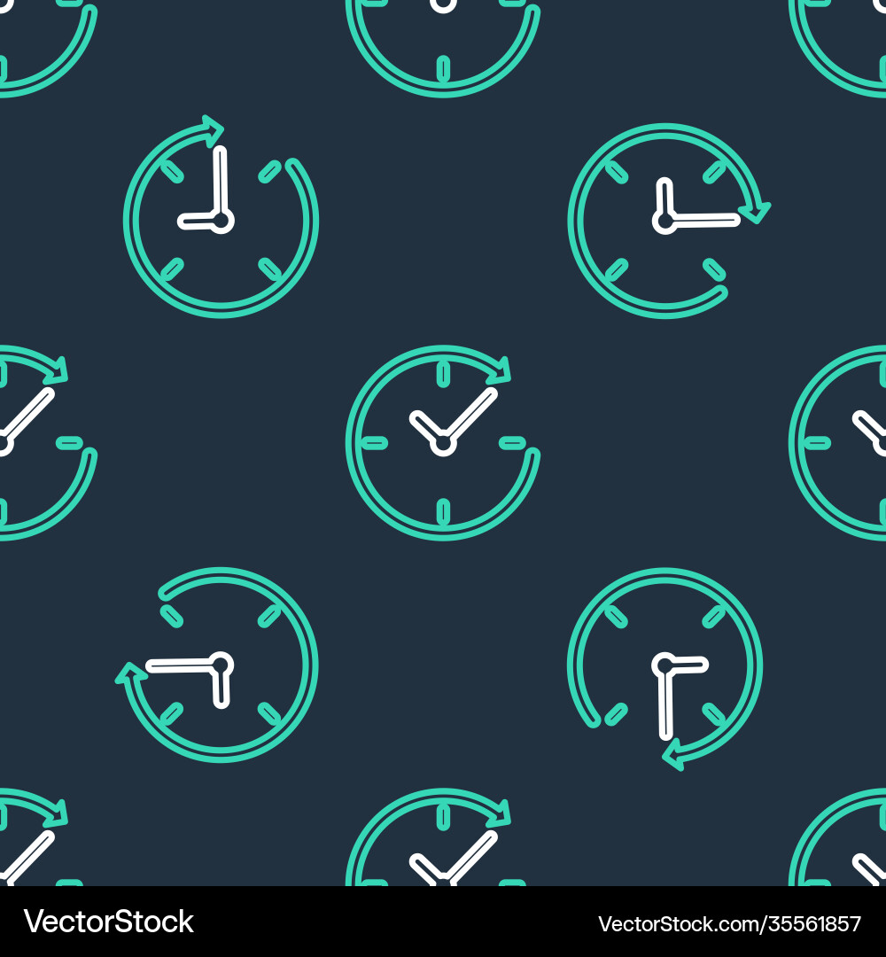 Line clock with arrow icon isolated seamless Line clock with arrow icon isolated seamless vector image