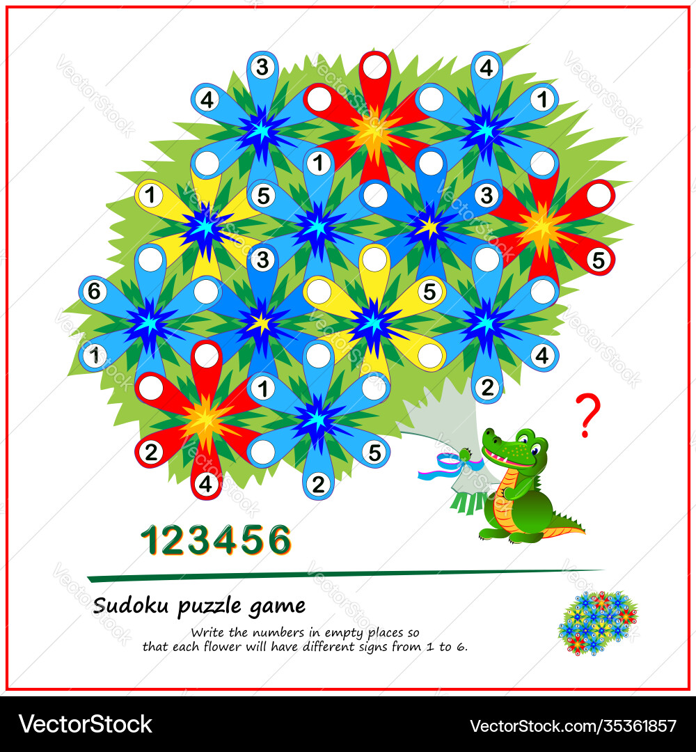 Logic sudoku puzzle game for children write Logic sudoku puzzle game for children write vector image